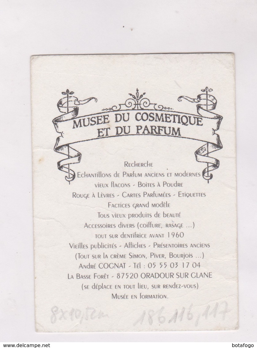 CARTE  , MUSEE DU COSMETIQUE ET DU PARFUM - Advertisings (gazettes)