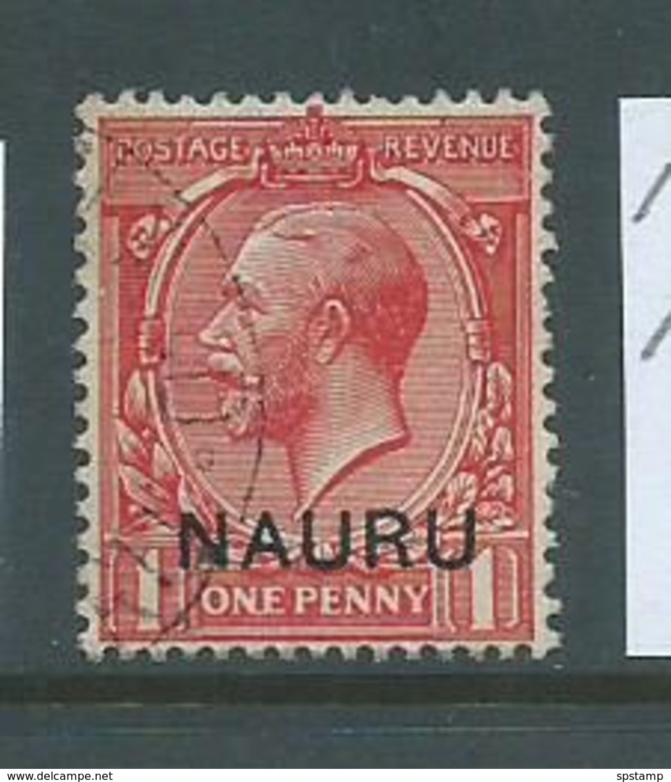 Nauru 1916 - 1923 KGV Overprints At Base 1d Scarlet FU - Nauru