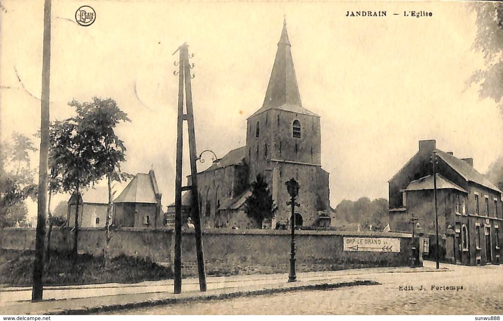 Jandrain - L'Eglise (Edit. J. Fortemps 1922) - Orp-Jauche