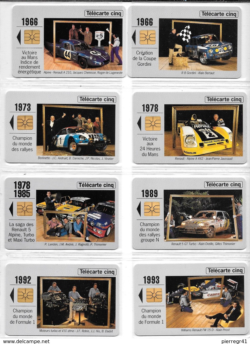 12-CARTES--PRIVEES-5U-SERIE COMPLETE- RENAULT SPORT-GN113-114-115-116-117-118-119-120-121-122-123-124-NV/Sauf Gn115-TBE - 5 Unités