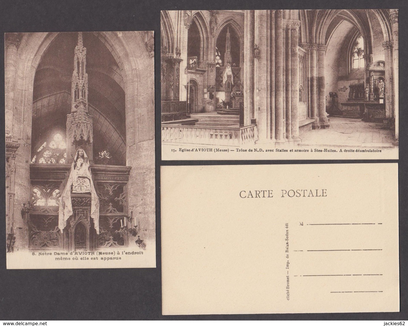 90833/LT37/ EGLISES, France, Basilique Notre-Dame D'Avioth, Lot De 12 Cartes - Chiese E Cattedrali