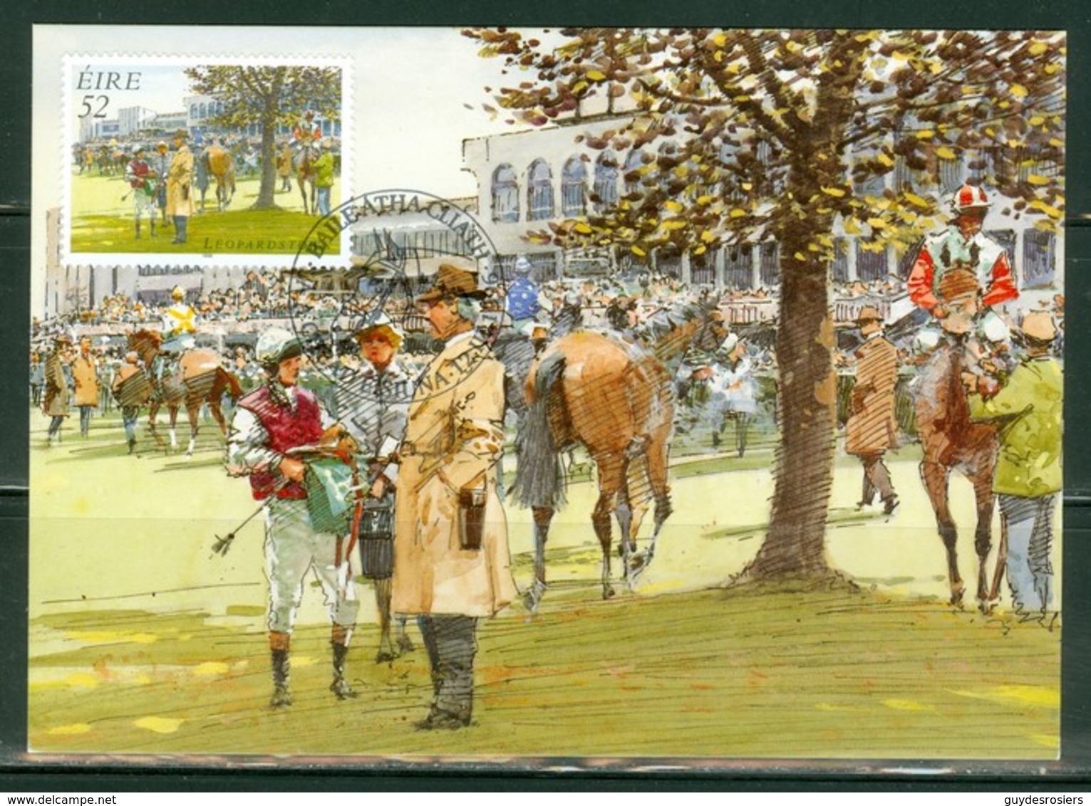 Chevaux; Course De Chevaux En Irlande. Timbre Scott Stamp # 1005. Carte Maximum Card.(4602) - Maximum Cards