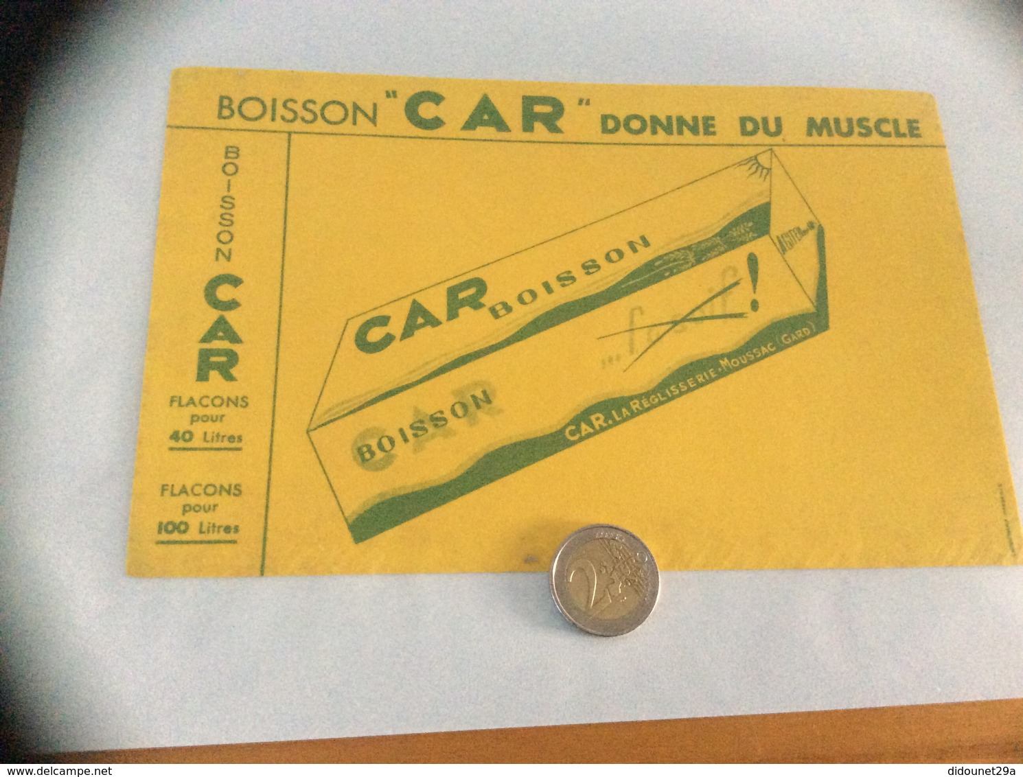 Buvard « BOISSON CAR - LA RÉGLISSERIE - MOUSSAC (31) » - B