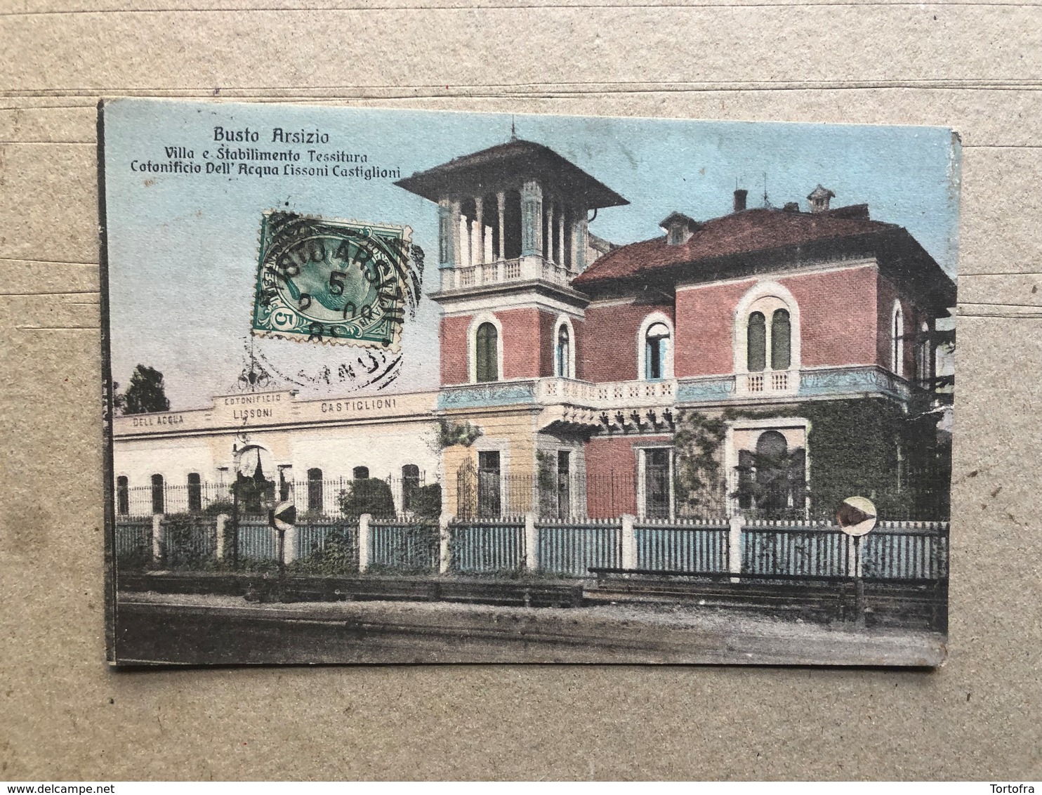 BUSTO ARSIZIO  VILLA E STABILIMENTO TESSITURA COTONIFICIO DELL'ACQUA LISSONI CASTIGLIONI  1908 - Busto Arsizio