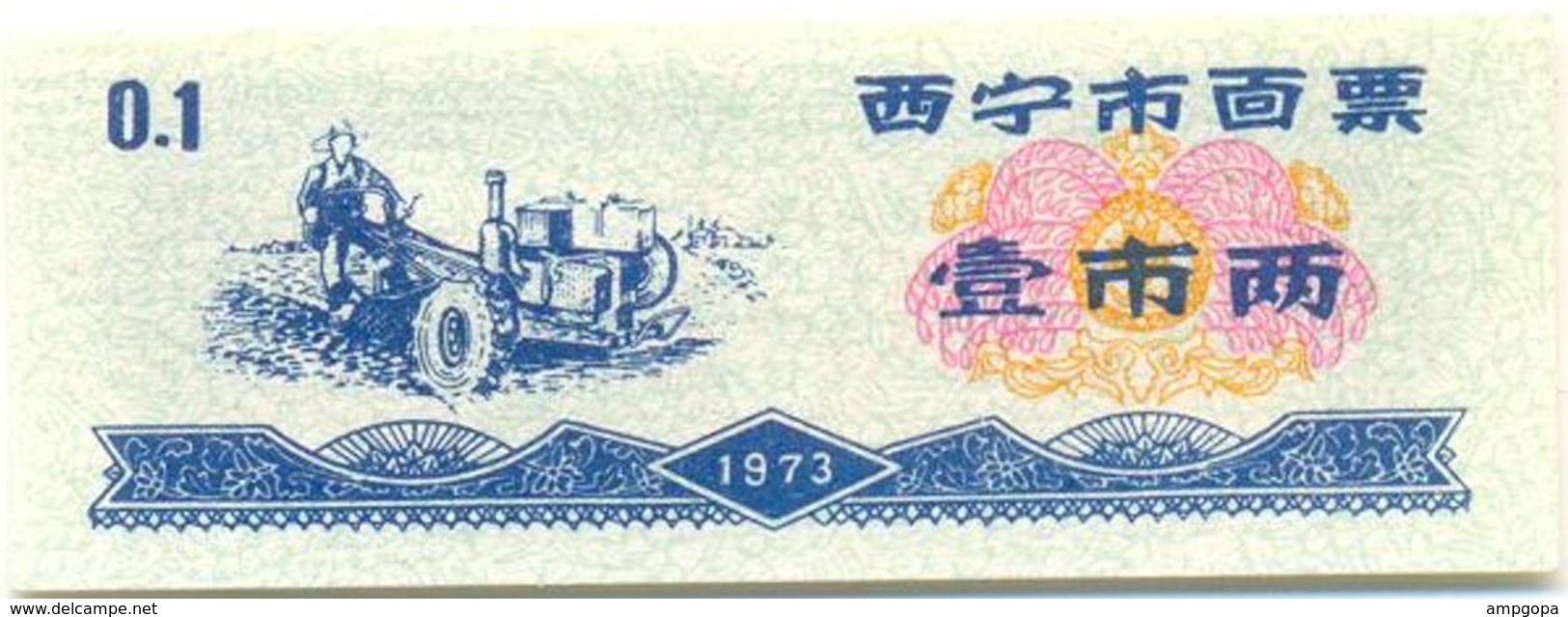 China 0.10 Jin Xining 1973 Ref 453-1 UNC - China