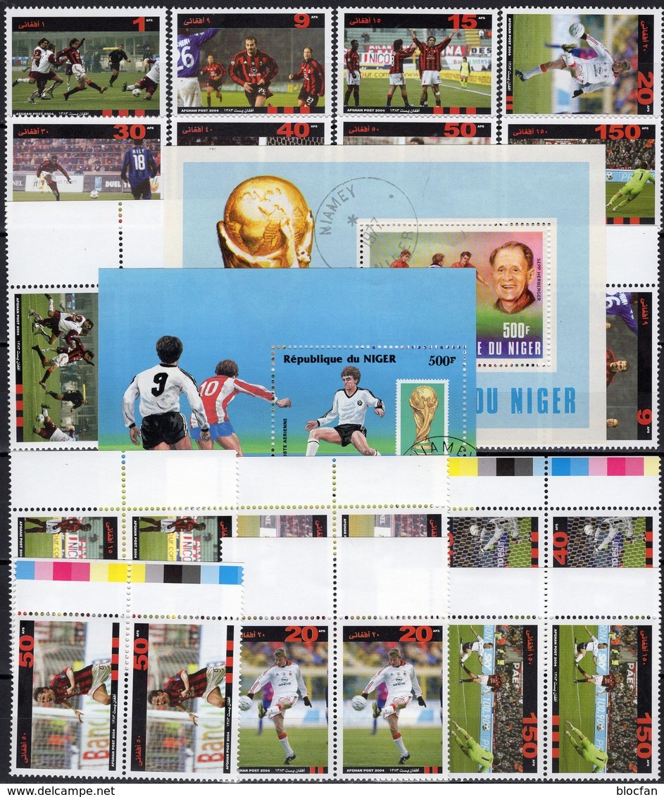 FIFA 1986 Niger Blocks 18+49,AFGHANES 1-150 AFS+Paar ** 42€ Championat Fußball-WM Sets Soccer Sheetlets Bf Football - 1986 – Mexico