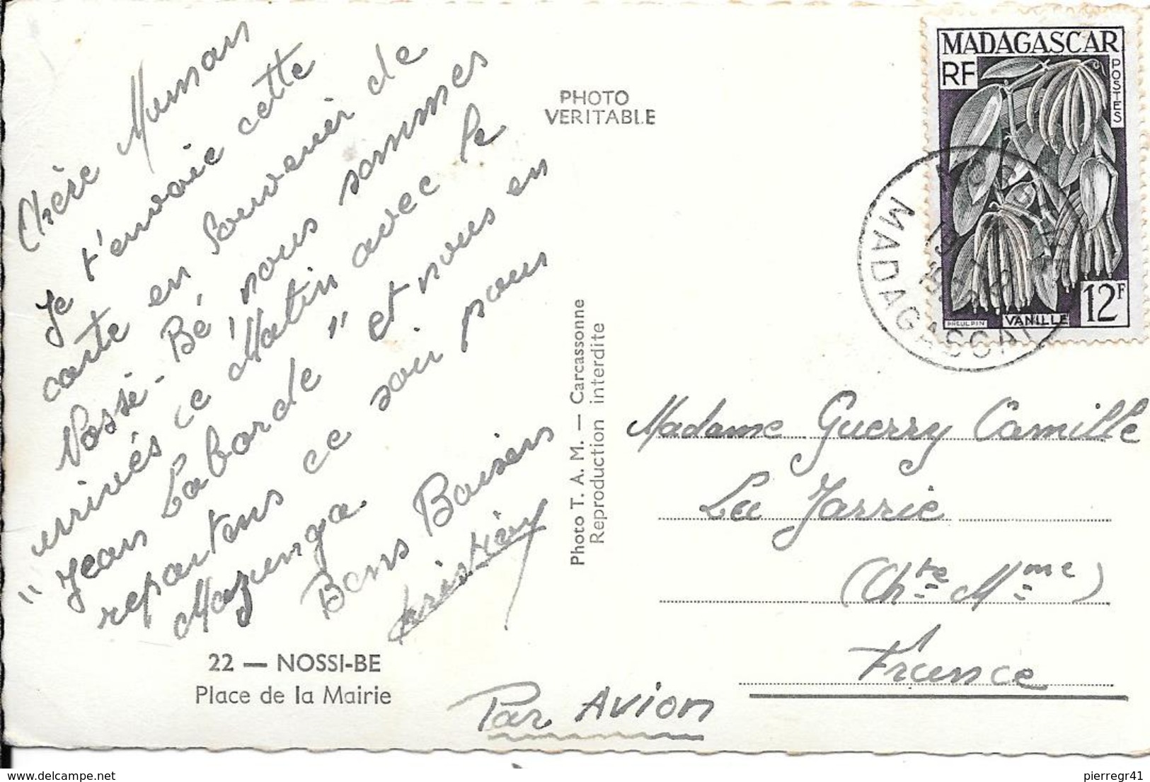 CPA-1955-MADAGASCAR-NOSSI-BE-PLACE De La MAIRIE-TBE - Madagascar