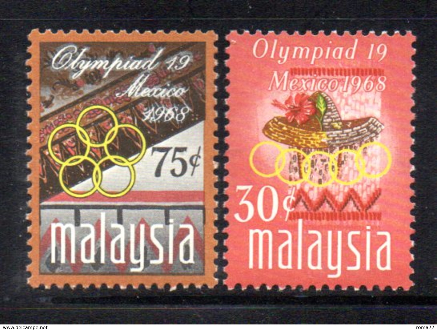 APR1233 - MALAYSIA MALESIA 1968 , Serie Yvert N. 56/57  ***  MNH  (2380A) Olimpiadi Messico - Estate 1968: Messico