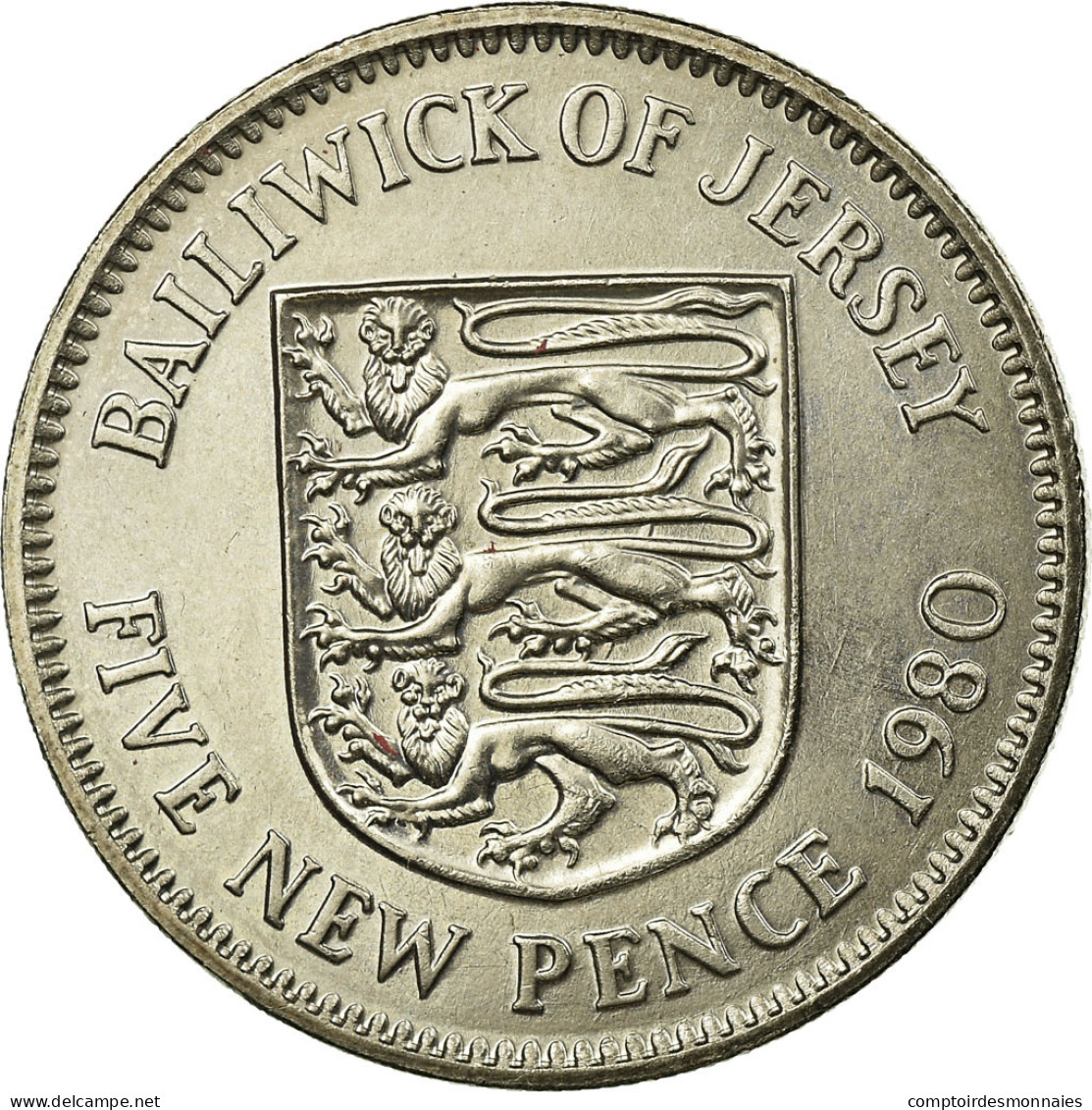 Monnaie, Jersey, Elizabeth II, 5 New Pence, 1980, TTB, Copper-nickel, KM:32 - Jersey