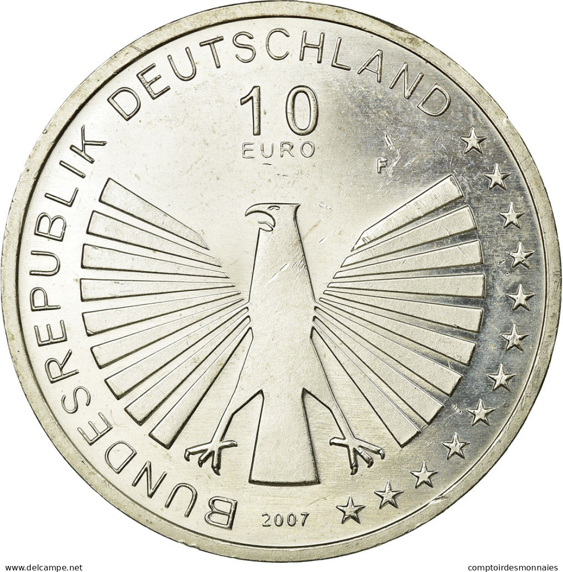 République Fédérale Allemande, 10 Euro, 2007, SPL, Argent, KM:264 - Allemagne