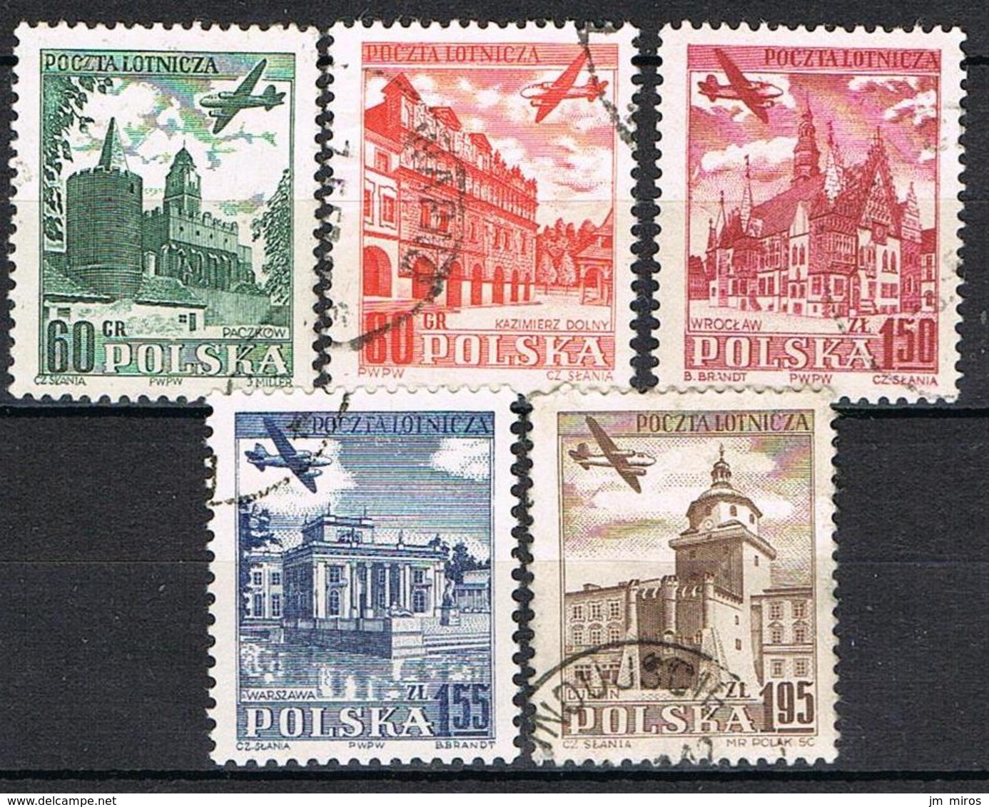 POLOGNE POSTE AERIENNE 34/39 - Unused Stamps