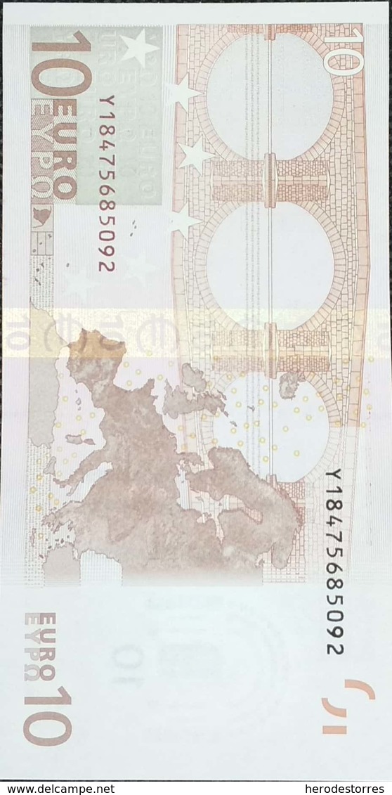 10 Euros De La Segunda Firma DeTrichet Plancha N033D6, Letra Y18475685092,sc/plancha/UNCIRCULATED - 10 Euro