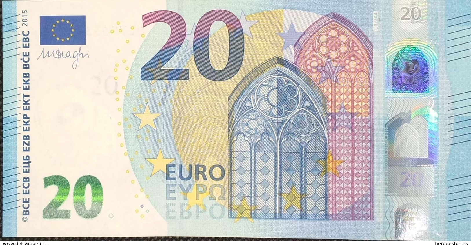 20 Euros De La Tercera Firma Draghi, Plancha U022A4, Letra UC,sc/plancha/UNCIRCULATED - 20 Euro