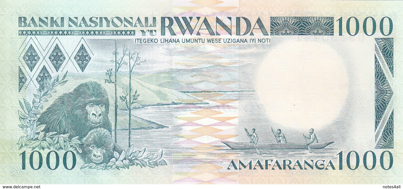 RWANDA 1000 FRANCS 1988 P-21 UNC */* - Rwanda