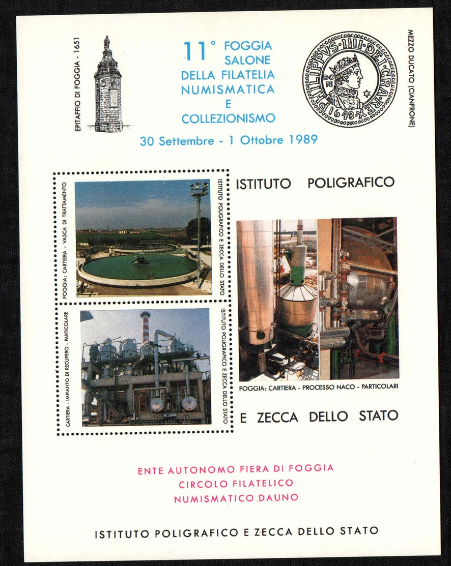 Italia - Foglietto Erinnofilo - 1989 - Foggia - Salone Della Filatelia E Numismatica - Souvenir Sheet - MNH - Cinderellas