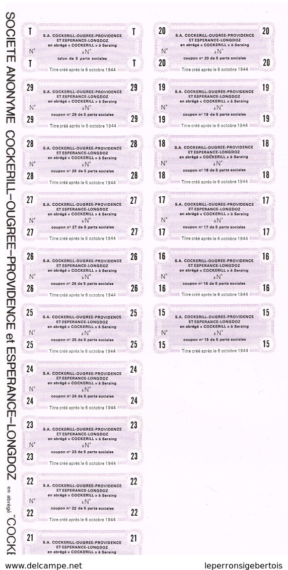 Action Uncirculed - Cockerill-Ougrée-Providence Et Espérance-Longdoz - Titre De 1970 - - Industrial