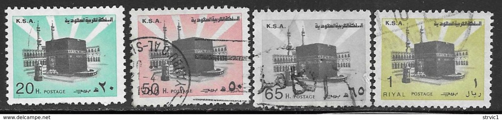 Saudi Arabia Scott # 874b,880b,881b,882b Used Holy Kaaba, 1982 - Saudi Arabia