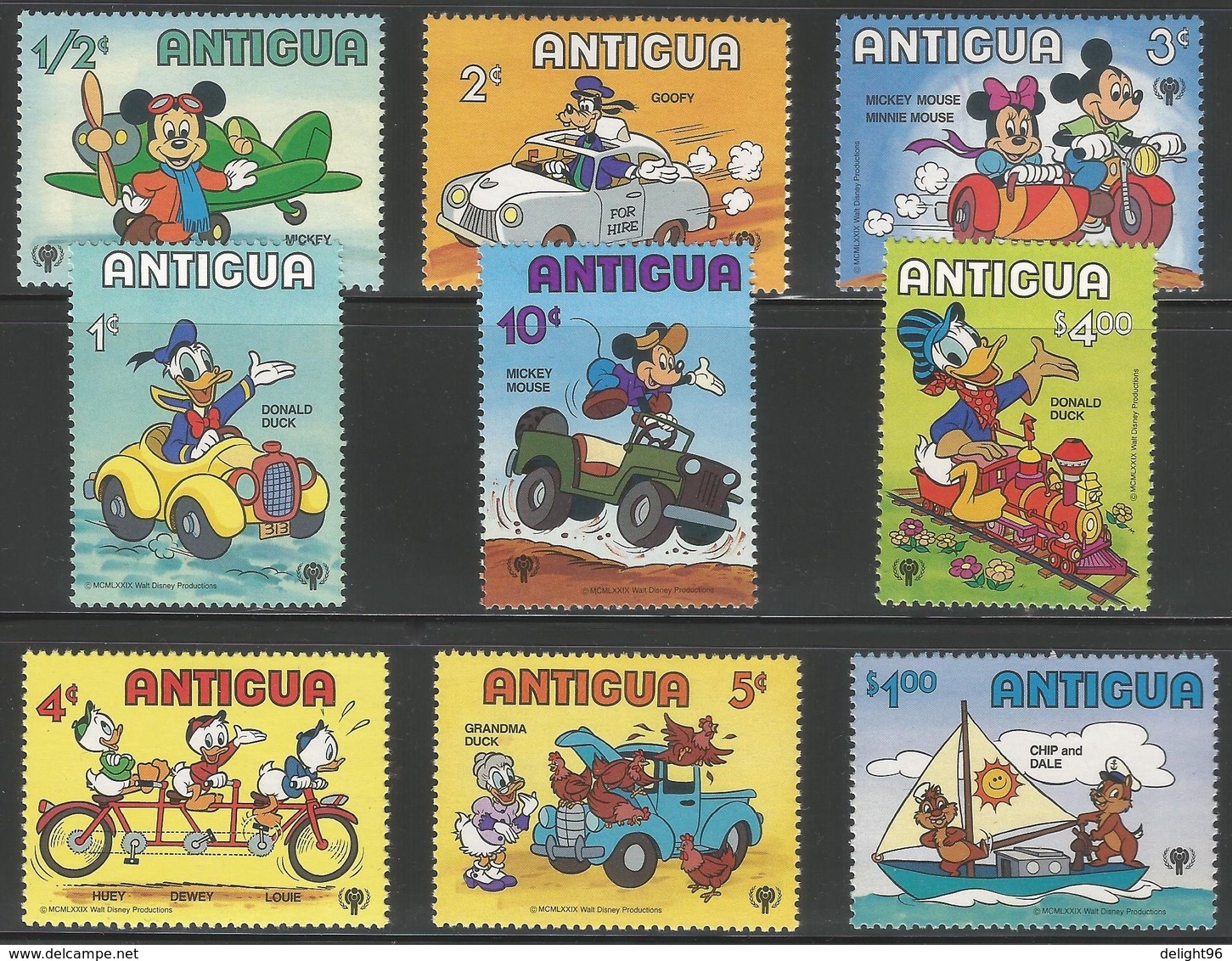 1980 Antigua IYC: Disney Characters Set And Souvenir Sheet (** / MNH / UMM) - Disney