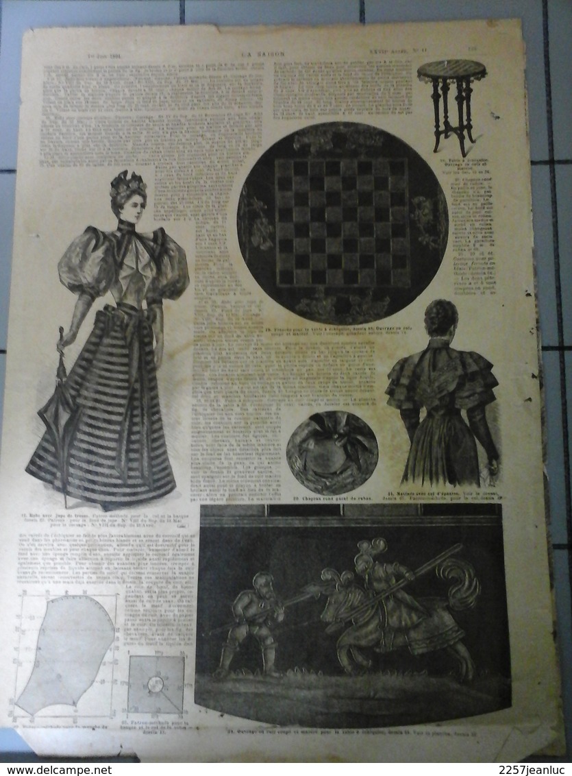 4 Pages D'un Journal De Mode La Saison De Juin 1894 - Moda