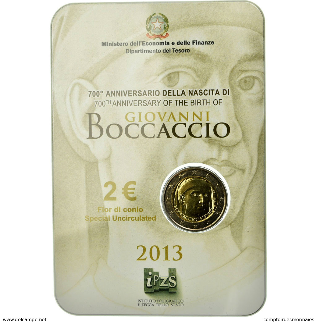 Italie, 2 Euro, 700ème Anniversaire De La Naissance De Giovanni Boccaccio, 2013 - Italie