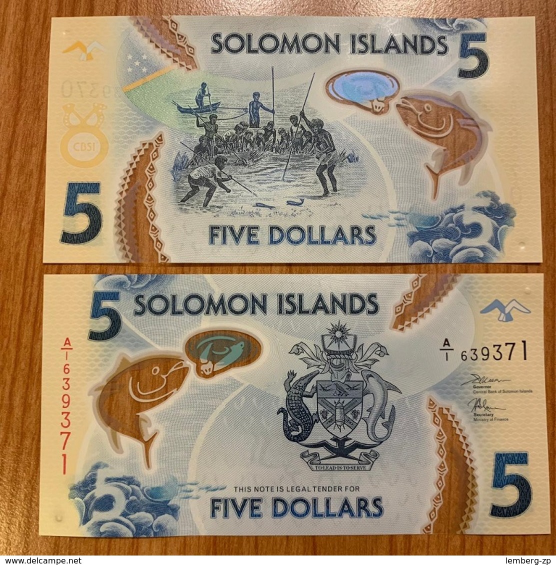 Solomon Islands - 5 Pcs X 5 Dollars 2019 UNC Polymer Lemberg-Zp - Solomon Islands