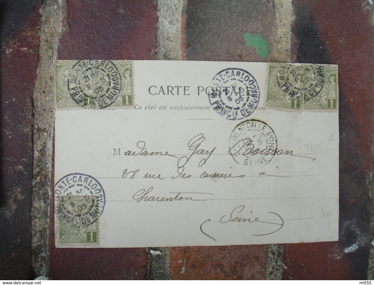 1905 Monte Carlo Monaco Affranchissement 5 Timbre 1 C - Lettres & Documents