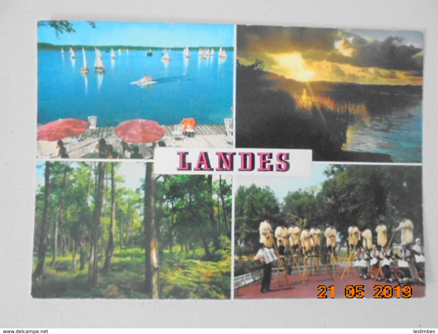 Landes. Regates Sur Le Lac. Coucher De Soleil Sur Un Lac. Sous Bois. Danse Folklorique. Rex 229 Postmarked 1978. - Other & Unclassified