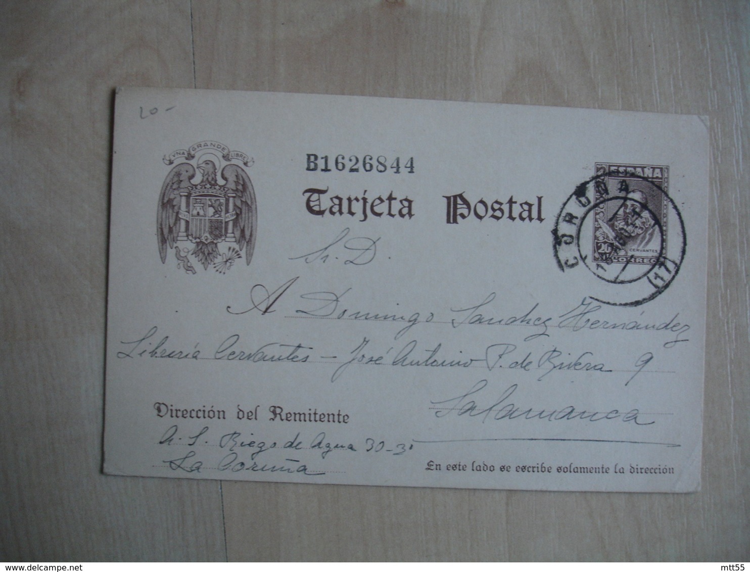 Espana Tarjeta Postal Corona  Aigle Direccion Bef Remitente Entier Postal - 1931-....