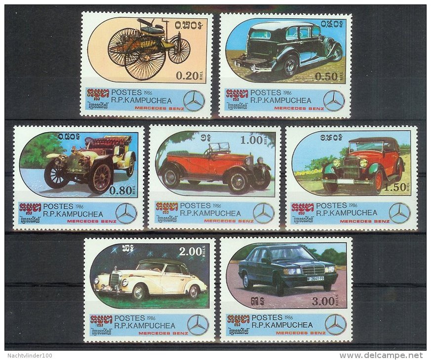 Mua427 TRANSPORT OUDE AUTO CLASSIC CAR ALTE AUTOS VOITURES CLASSIQUES CAMBODGE KAMPUCHEA 1986 PF/MNH # - Cars