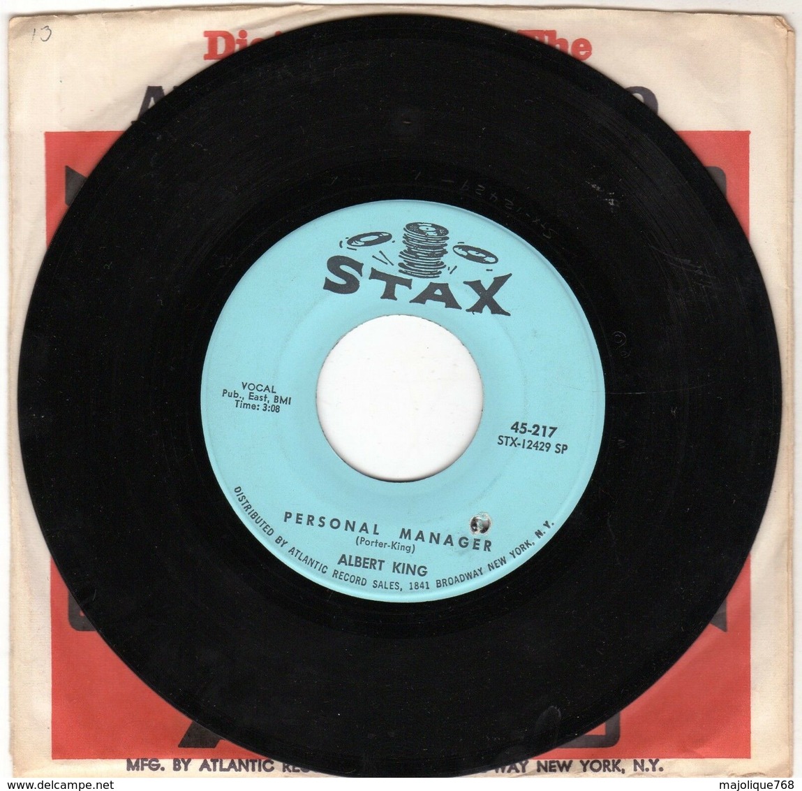 Disque De Albert King - Born Under A Bad Sign - Stax 45.217 - 1967 - - Blues