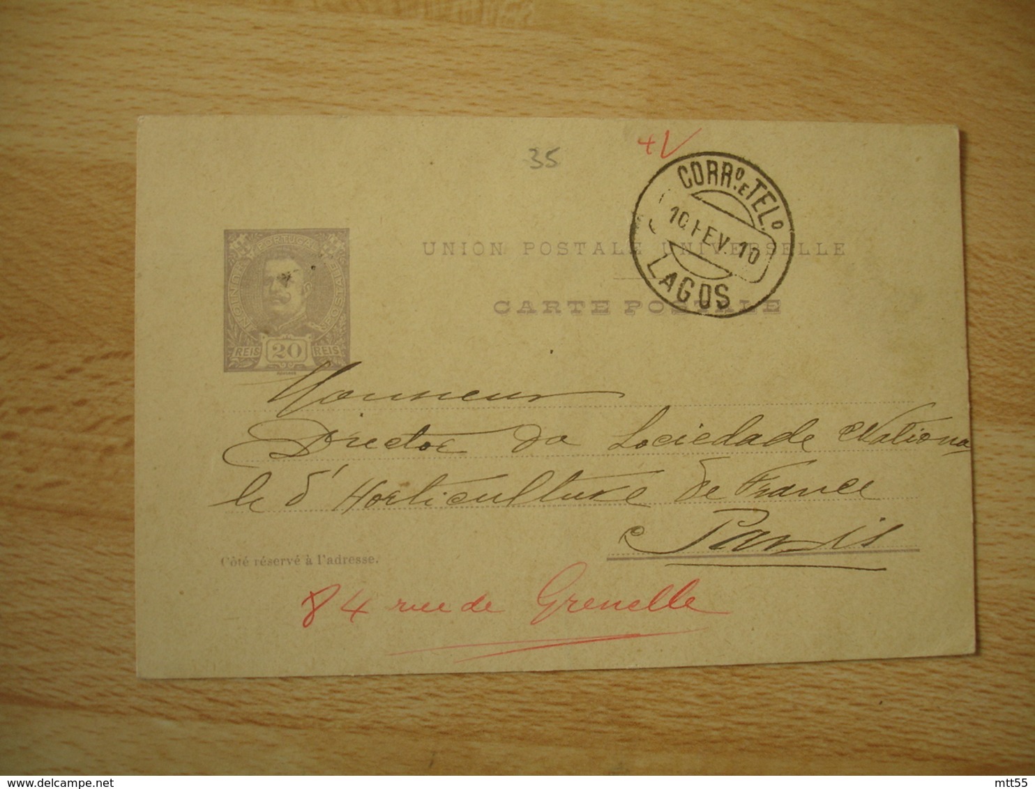 Portugal Lagos  Bilhete Postal Entier Postal Stationery20 Reis Corr Tel O - Entiers Postaux