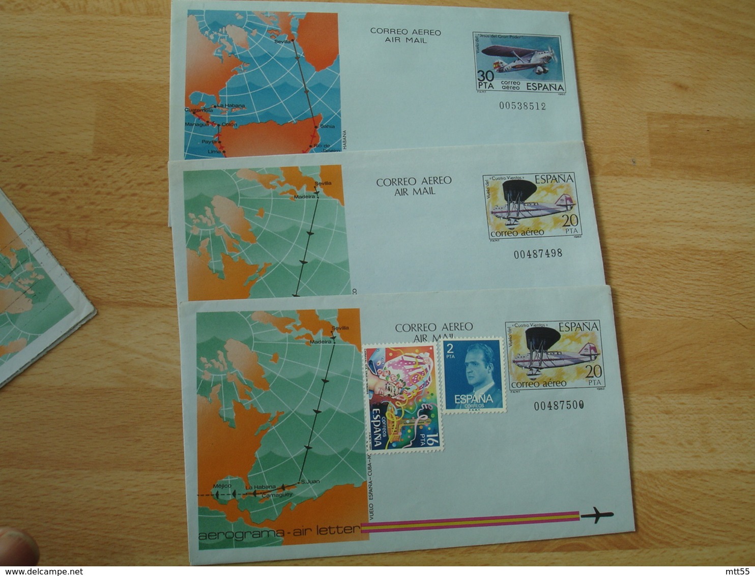 lot de 22 aerogramme aerograma air letter espana espagne certain circule