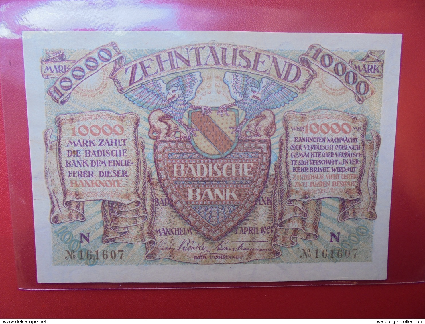 BADISCHE BANK 10.000 MARK 1923 PEU CIRCULER/NEUF (B.1) - 10.000 Mark