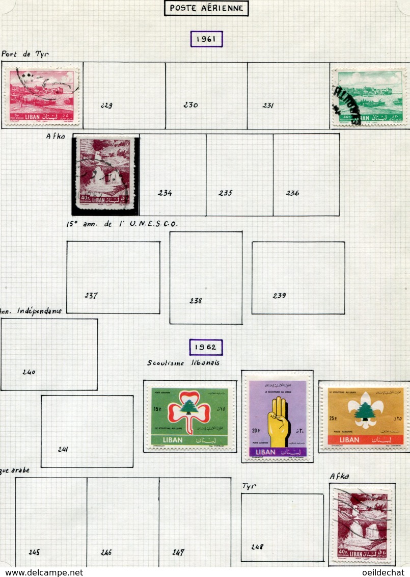 13002 LIBAN  PA 217, 225, 228, 232/3, 242/4, 249 °/ *  1961-62 B/TB - Liban