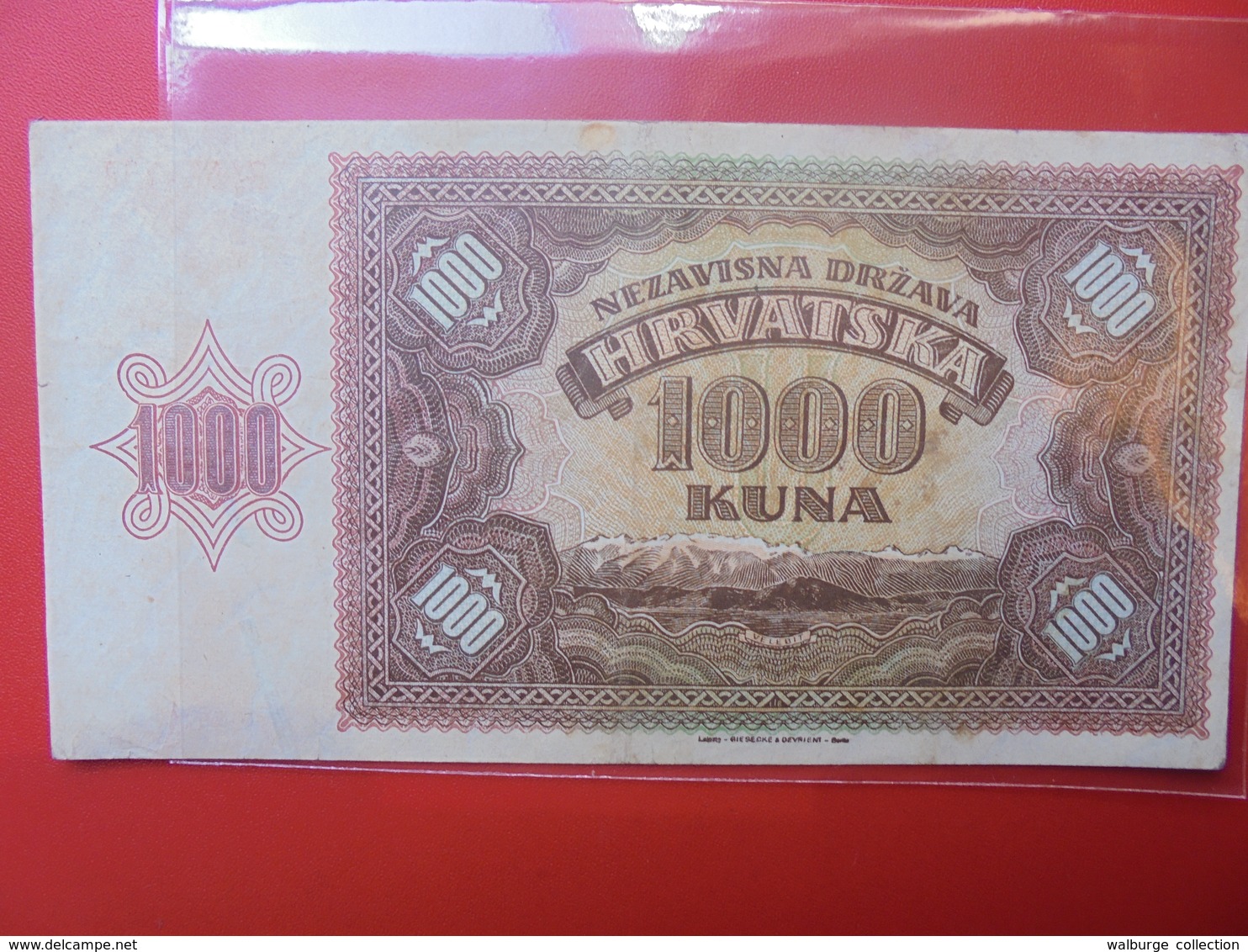 CROATIE 1000 KUNA 1941 PEU CIRCULER-BELLE QUALITE (B.1) - Croacia