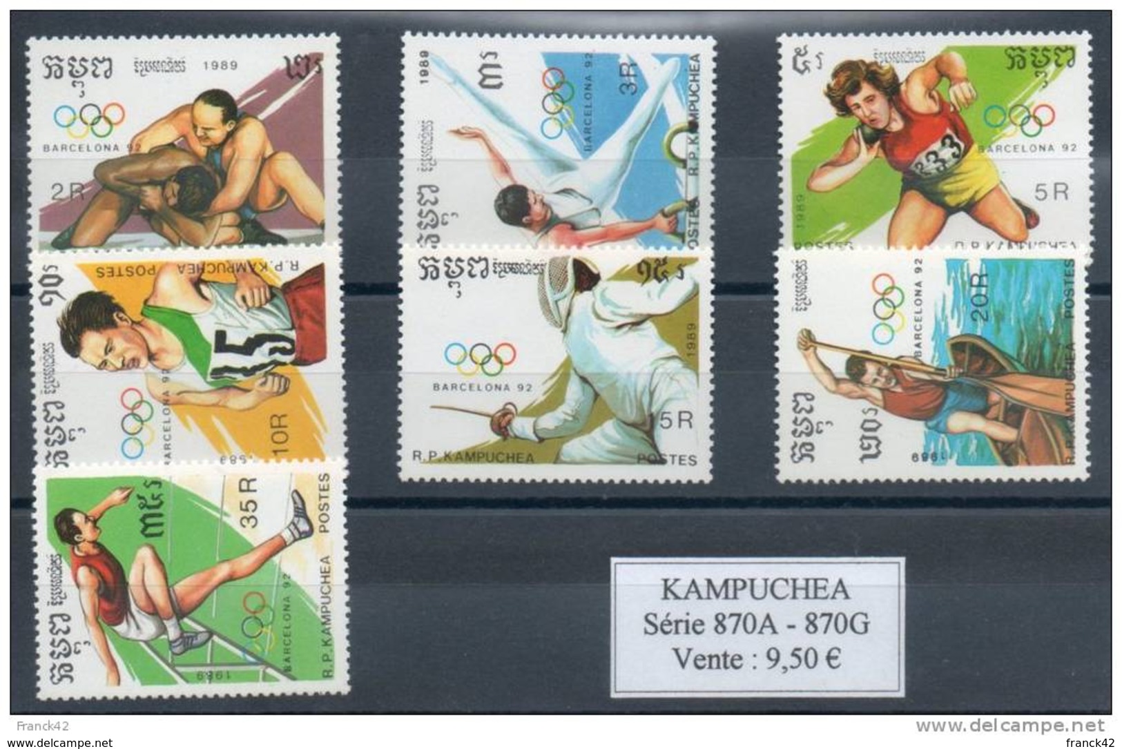 Kampuchéa.  Jeux Olympiques De Barcelone 1992 - Kampuchea