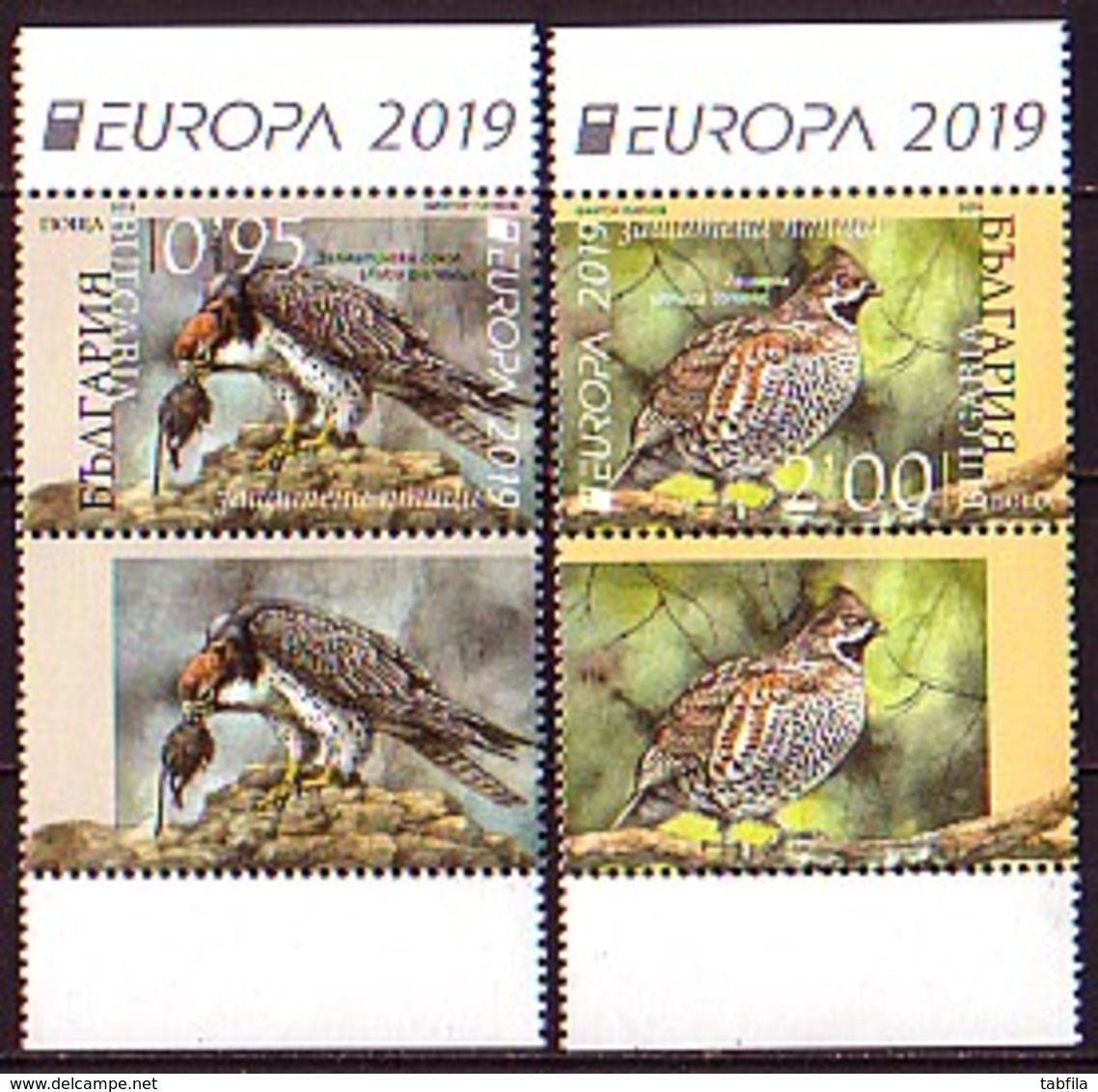 BULGARIA \ BULGARIE - 2019 - Europa-CEPT - Oiseaux Protégés - Set & Vignet - 2019