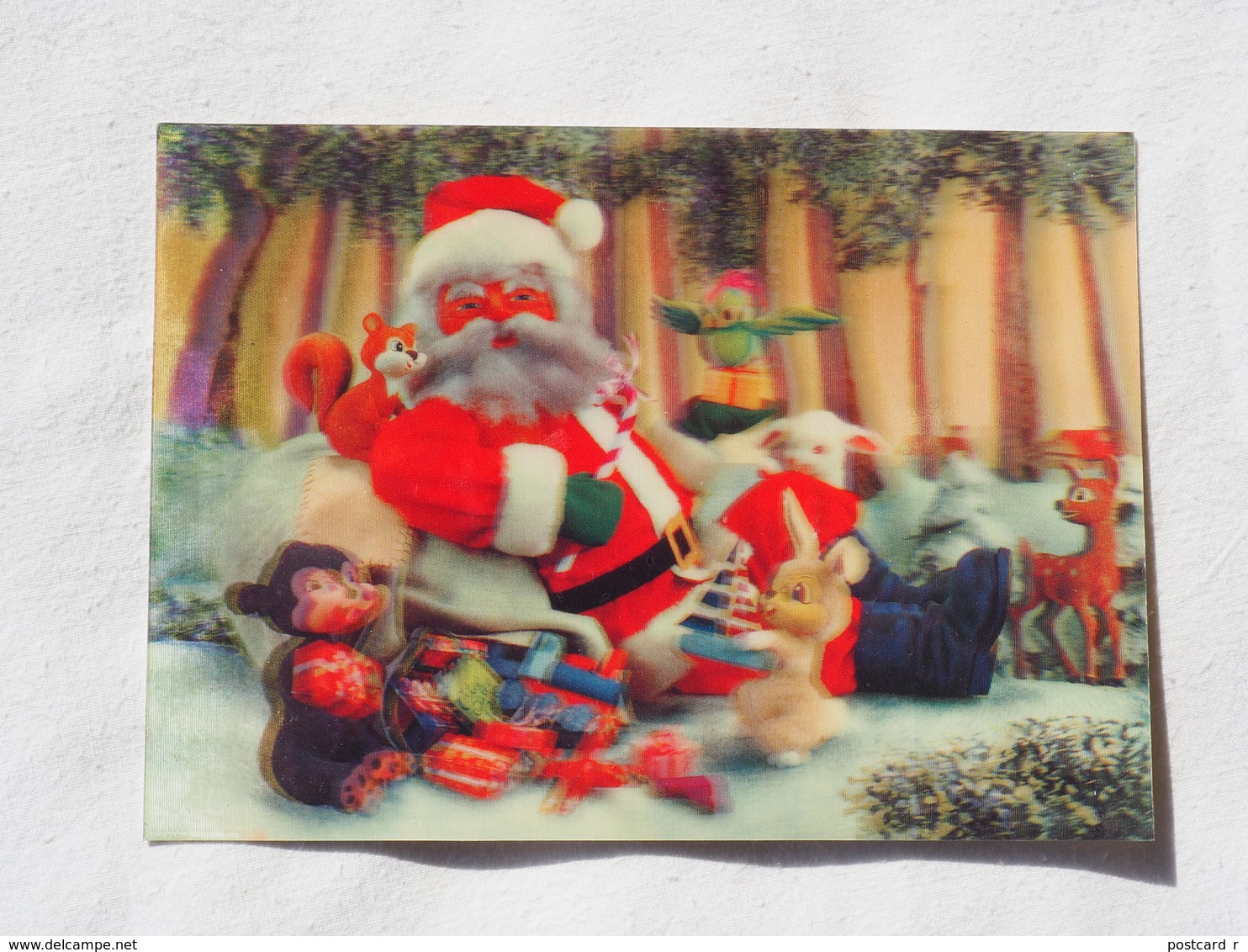 3d 3 D Lenticular Stereo Postcard Christmas Santa Claus  Toppan Japan    A 190 - Cartes Stéréoscopiques