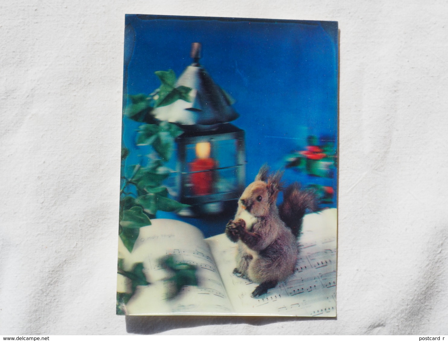 3d 3 D Lenticular Stereo Postcard Squirrel  Toppan Japan 1969   A 190 - Stereoskopie