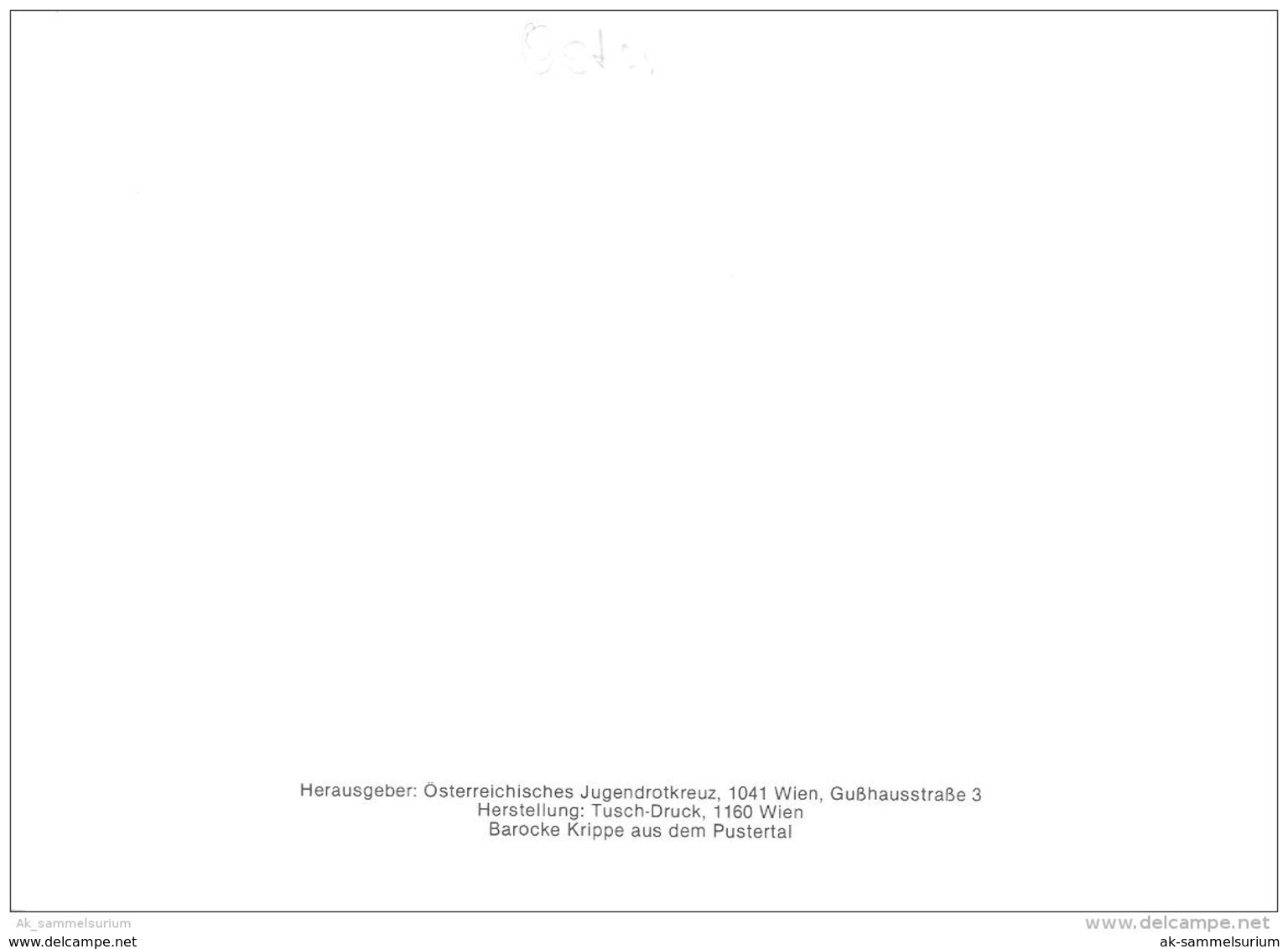 Krippe / Krippenfiguren / Sehr Schöne 2-fach-Klappkarte / Pustertal (D-A273) - Altri & Non Classificati