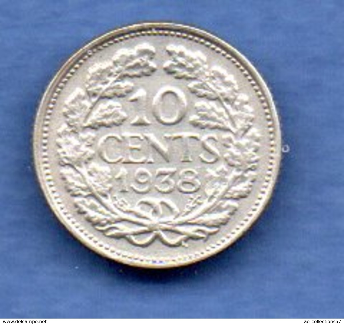 Pays Bas  -  10 Cents 1938 -  Km # 163 - état  TTB - 10 Cent