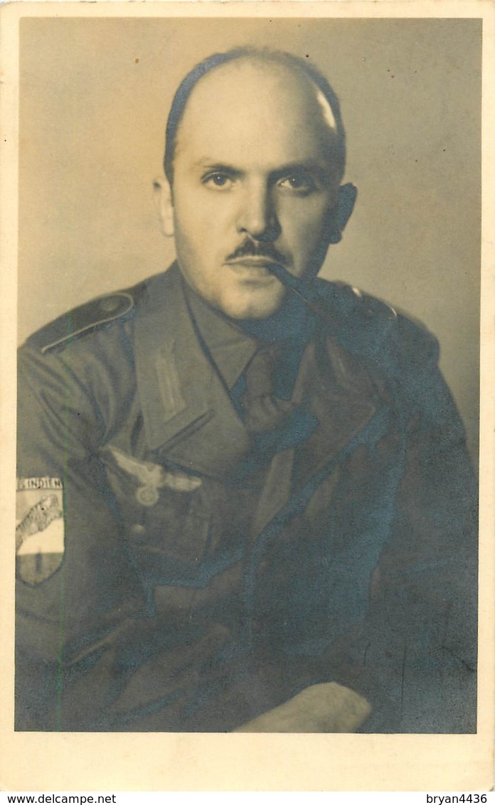 CARTE PHOTO - LEGION INDIENNE - WEHRMACHT - SIGNEE PAR UN MILITAIRE DU 5° BUREAU - Le 23 SEPREMBRE 1945 - Cachet Photogr - Guerra 1939-45