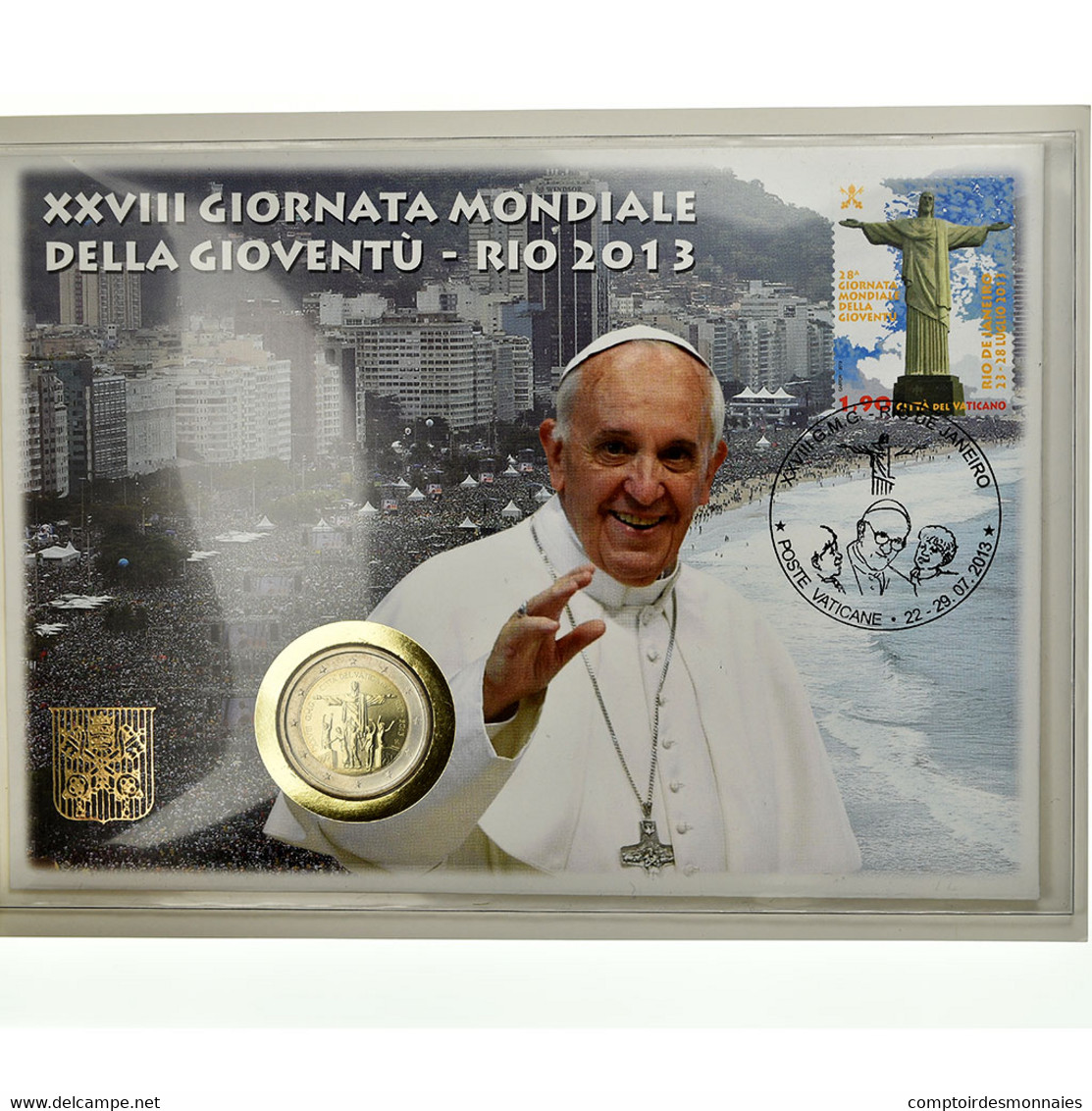Vatican, 2 Euro, 28ème Journée Mondiale De La Jeunesse, 2013, Enveloppe - Vatican