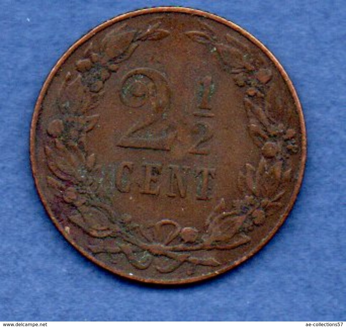 Pays Bas  -  2.5 Cents 1905-  Km # 134 - état  TB - 2.5 Cent