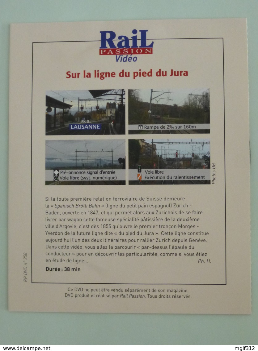 TRAINS SUISSE : DVD - Sur La Ligne Du Pied Du JURA - ZURICH GENEVE - Détails Sur Le 2ème Scan. - Documentaires