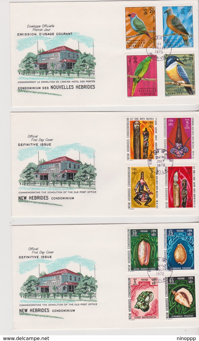 New Hebrides 1972 Definitives FDCs - FDC