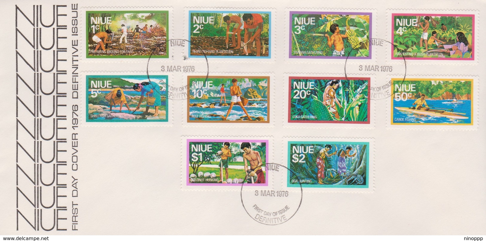 Niue 1976 Definitives FDC - Niue