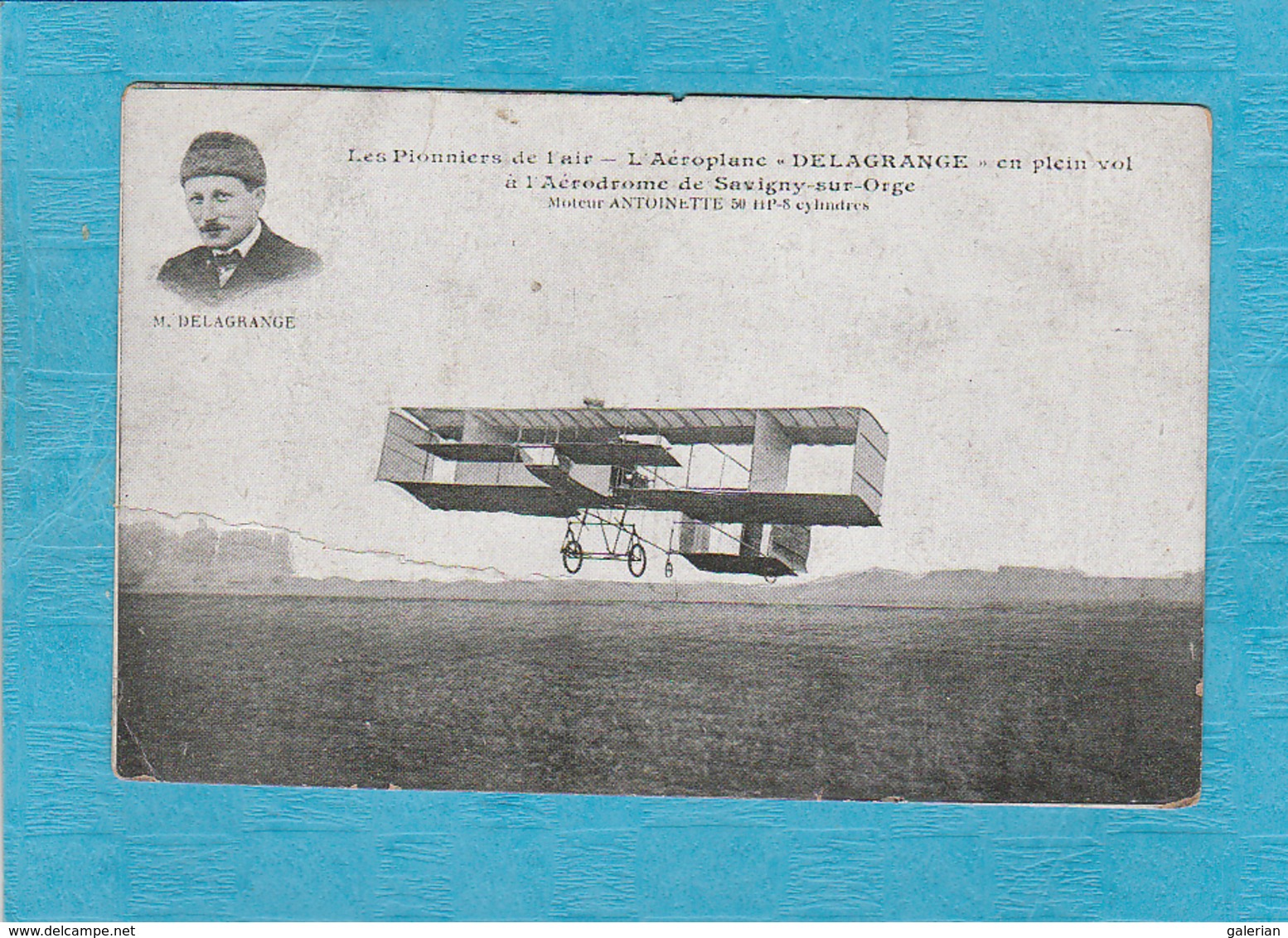 L'Aéroplane '' Delagrange '' En Plein Vol à L'Aérodrome De Savigny-sur-Orge, Moteur Antoinette. Les Pionniers De L'Air. - Aviateurs