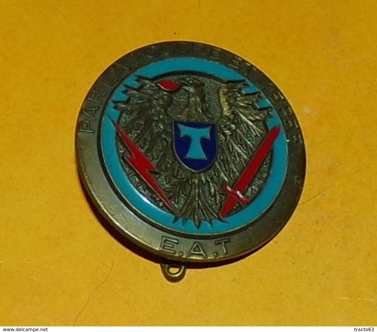 Ecole D’Application Des Trans, éclair épée Rouge, Bleu, Anneaux, FABRICANT DELSART SENS,HOMOLOGATION 2154, ETAT VOIR PHO - Armée De Terre