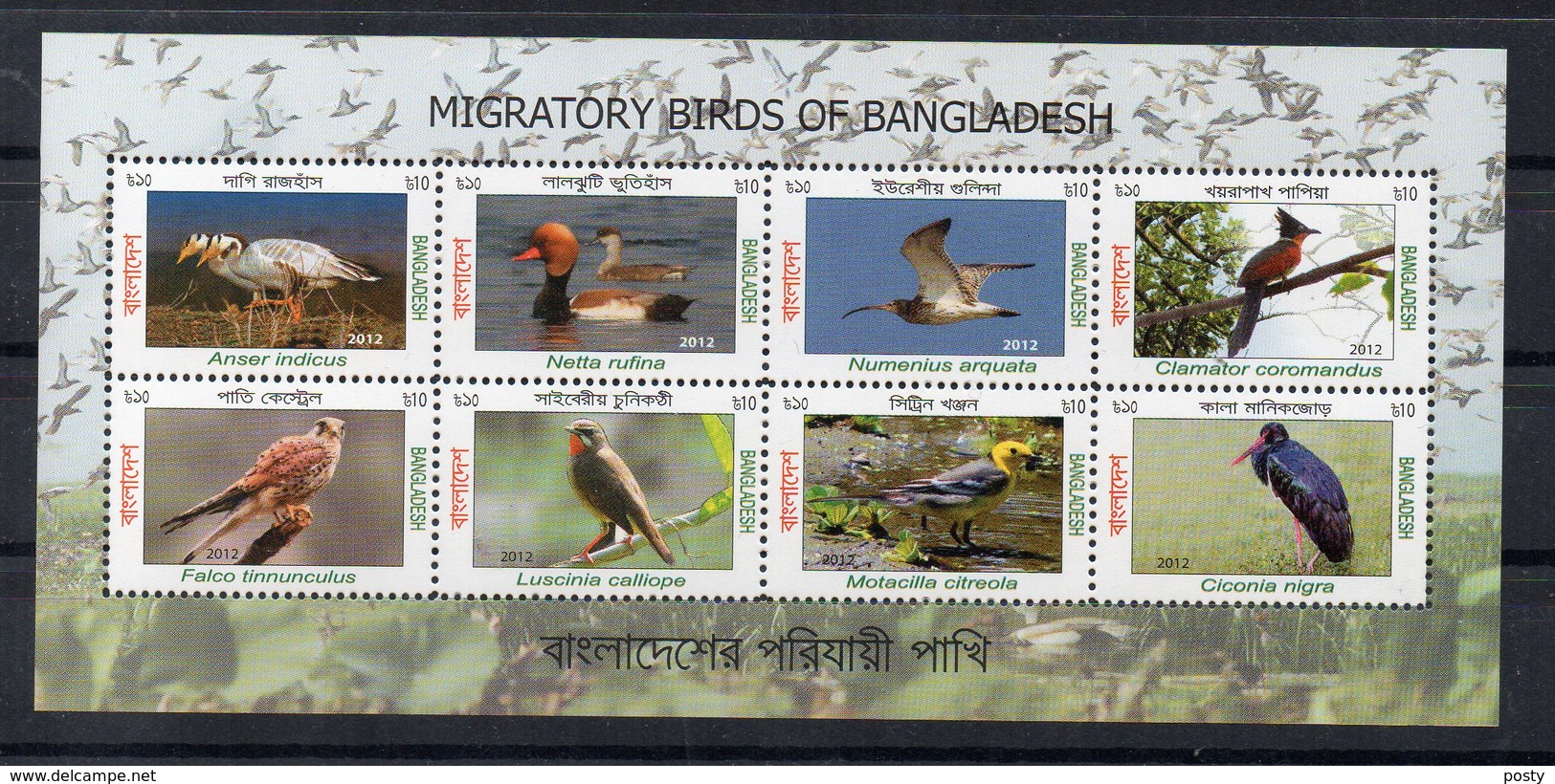 BANGLADESH - B/F - M/S - 2012 - OISEAUX MIGRATEURS - MIGRATORY BIRDS - BIRDS - OISEAUX - - Bangladesh